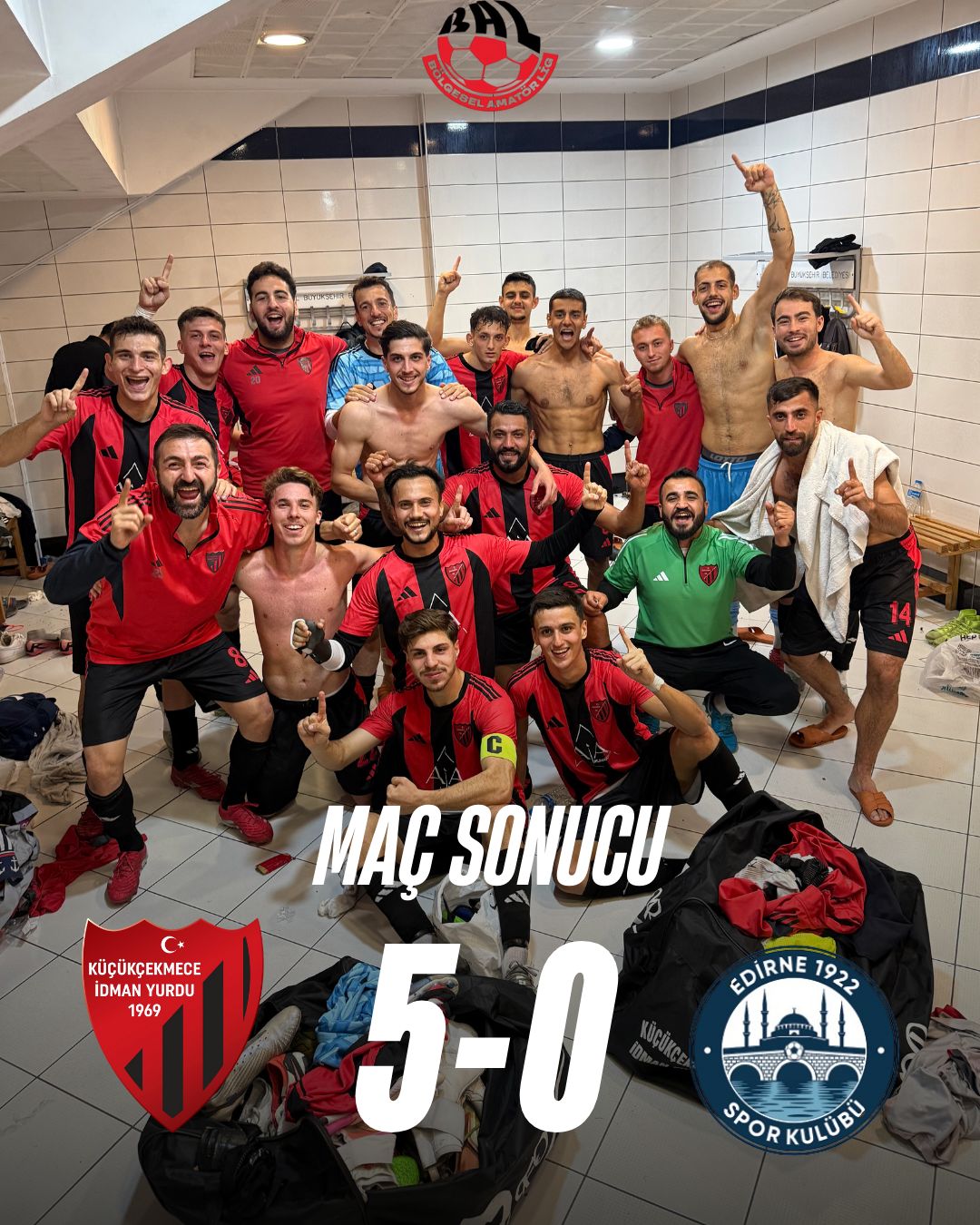 Edirne 1922’i  5-0 mağlup ederek 8. hafta sonunda 19 puanla LİDERİZ! 🔥💪